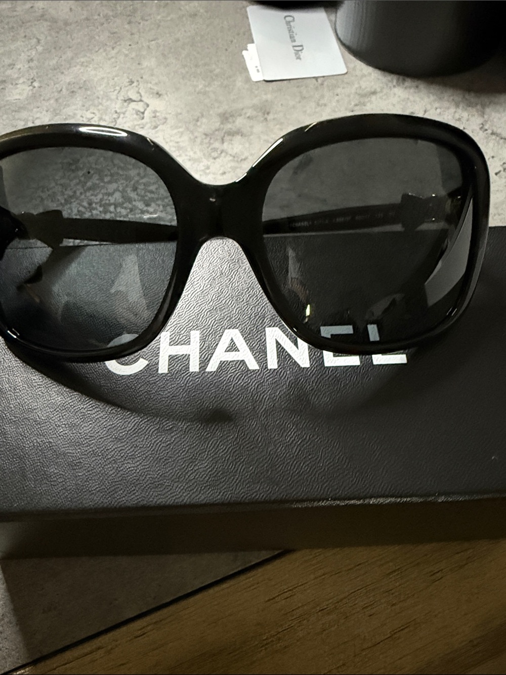 CHANEL Black Oversized Bows Sunglasses